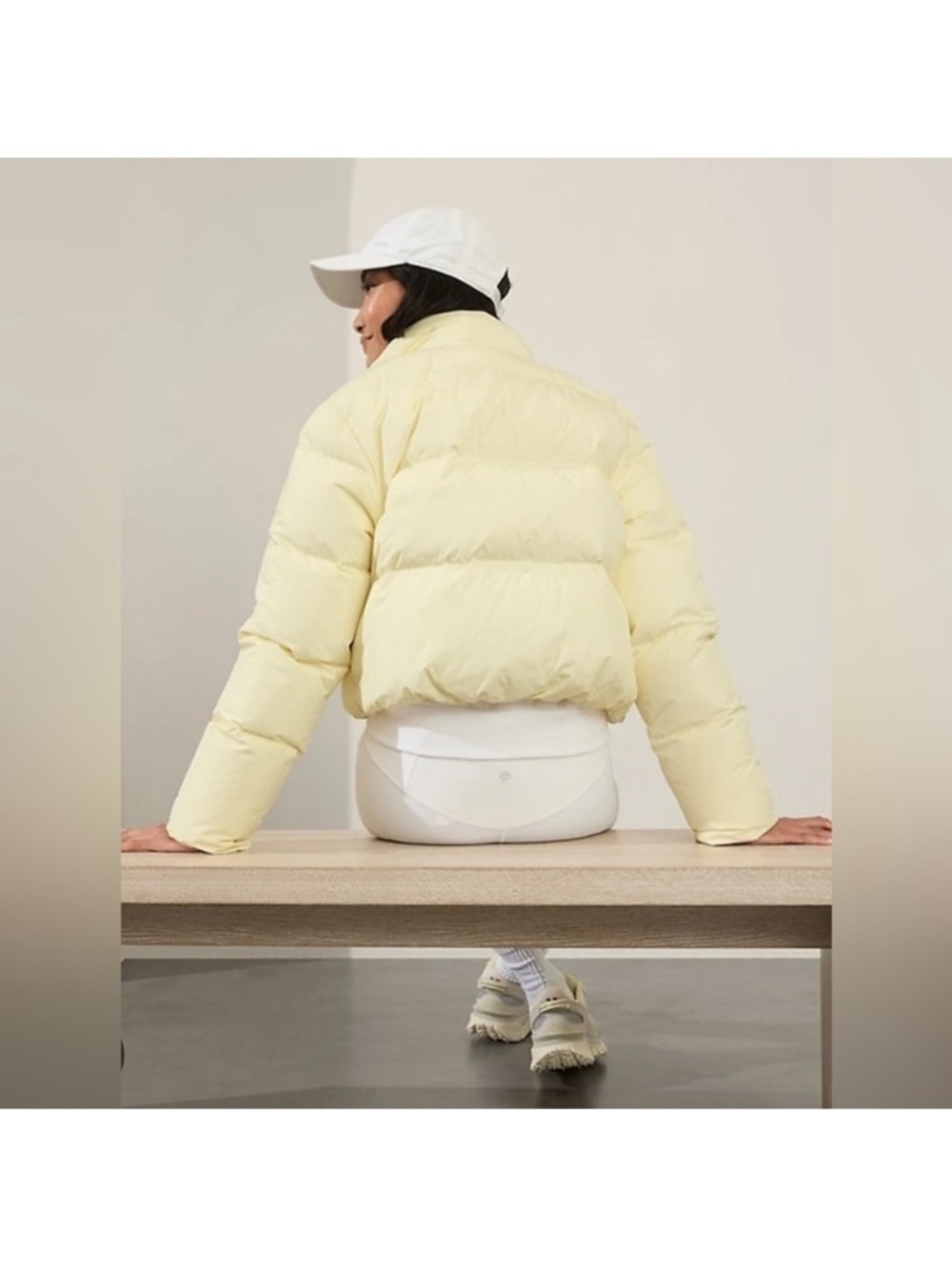 Athleta Summit Cropped Puffer in Limited Edition Glow (Butter Yellow) NWOT